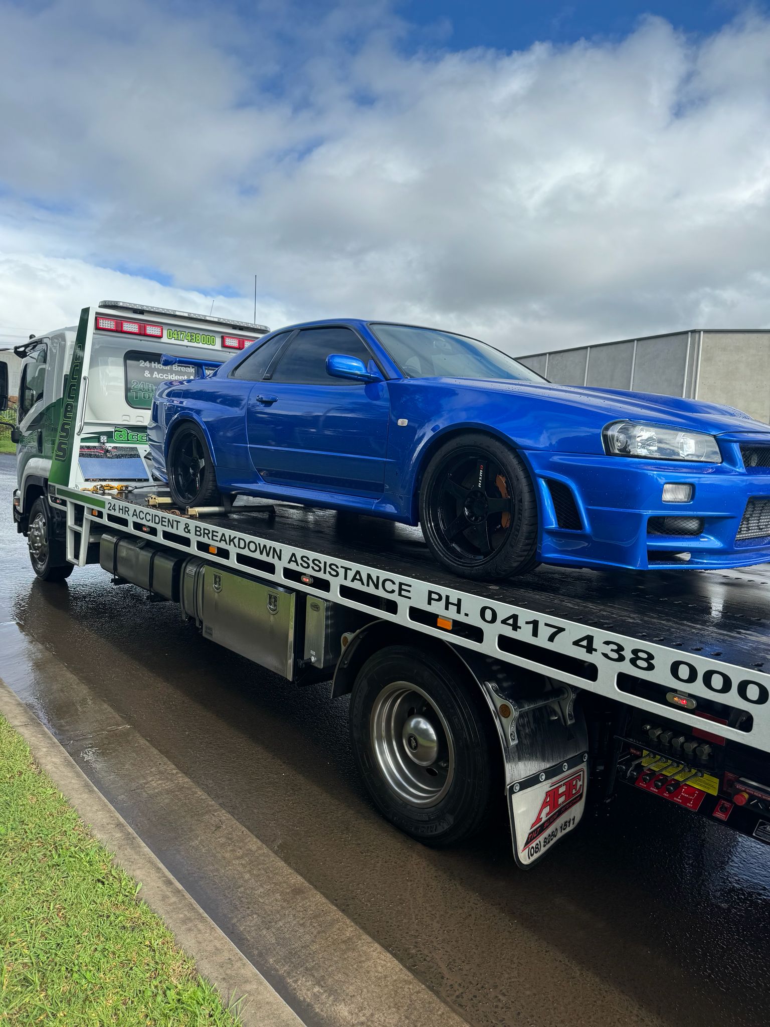 Blue Car on Tilt Tray
