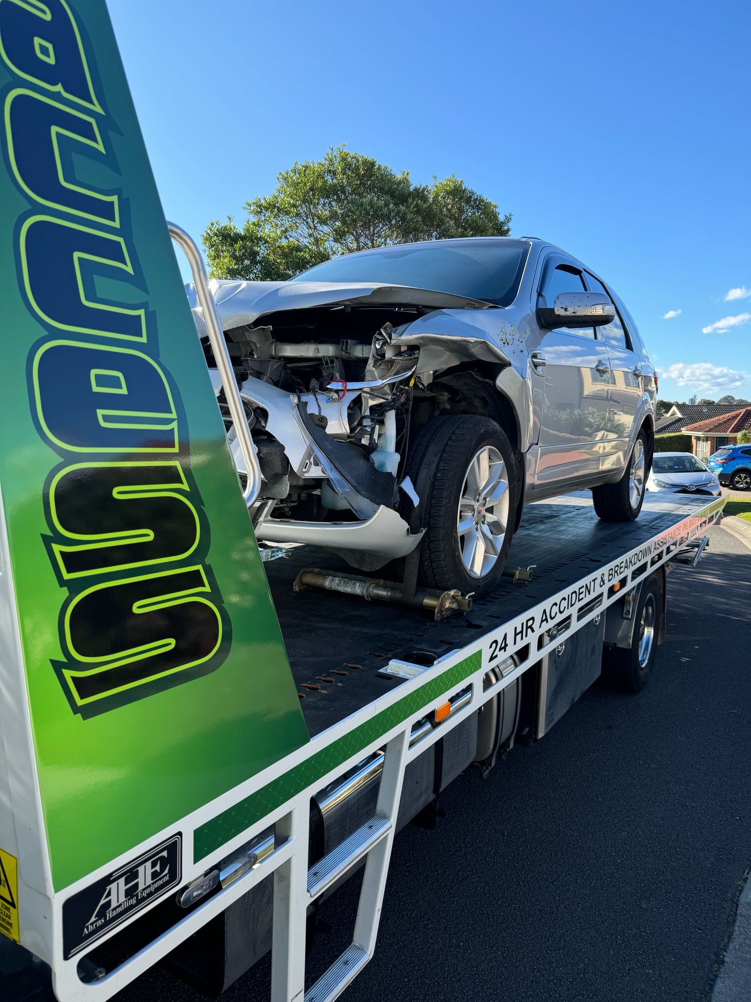 Grey Crushed Vehicle Recovery